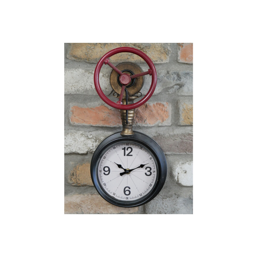 Industrial Rustic Pipe Wall Clock
