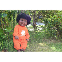 18" Black African Doll Baby Boys Brandon Bedtime Doll Vinyl Afro Doll