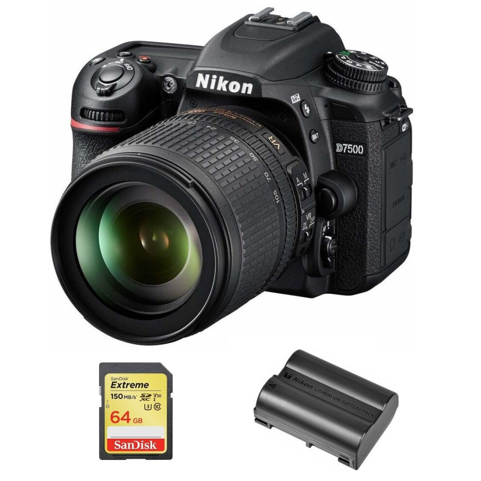 NIKON D7500+AF-S 18-105MM F3.5-5.6+SanDisk Extreme 64G SD+EN-EL15A