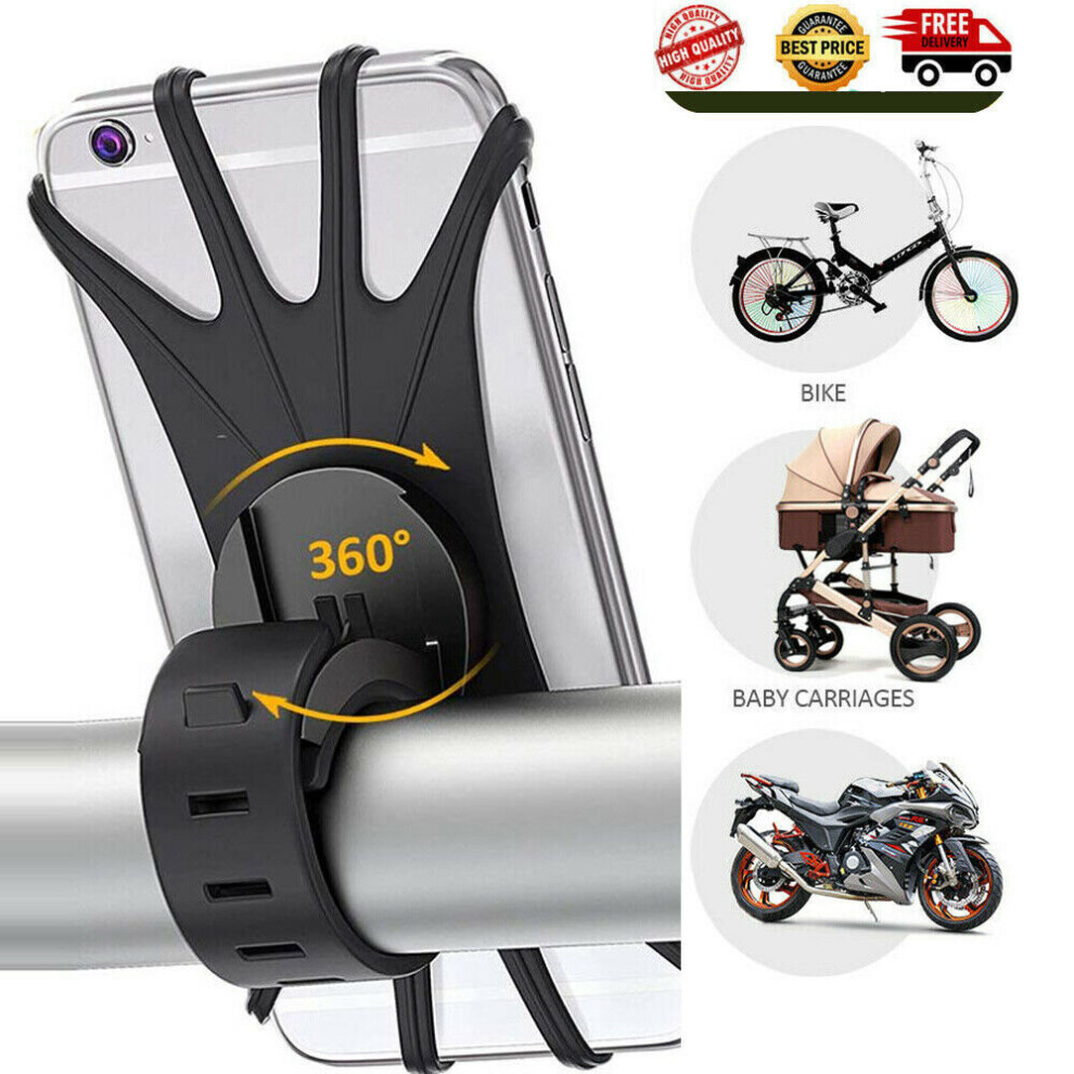 360Â° Rotating Phone Holder Bicycle Bike Phone Mount Holder Black 7037525736957