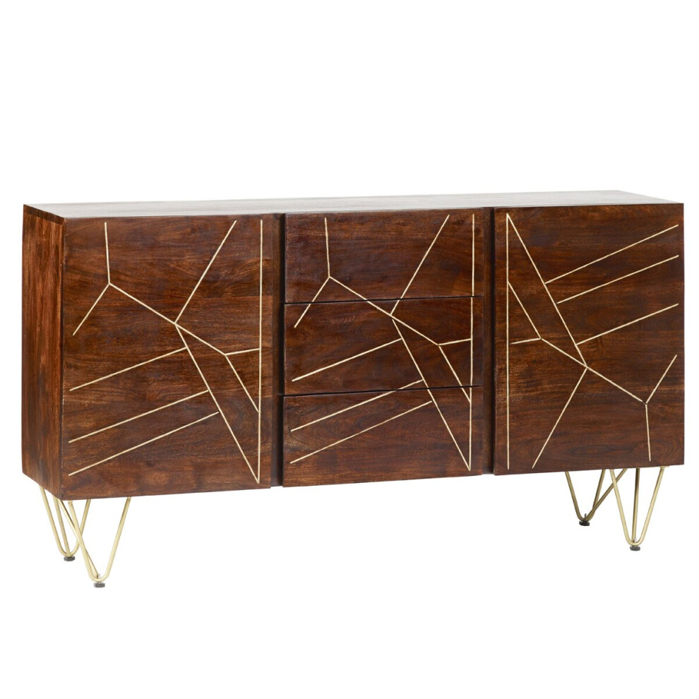 (3 Drawer Large Sideboard ) Dallas Dark Mango Sideboard Bookcase Furniture-image-OPC-P67MRJZ-NEW