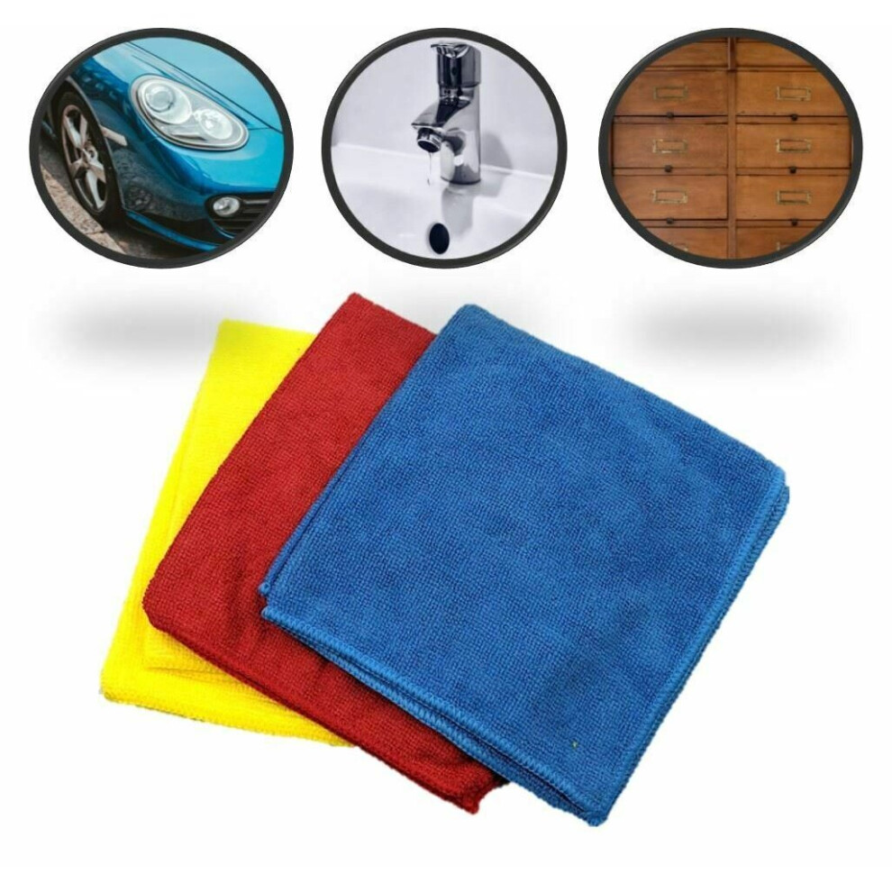 The Dustpan & Brush Store 3Pk Large Microfibre Cloths Soft Cleaning Duster Cloth Absorbent Drying Towel