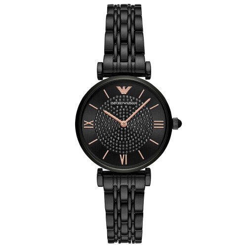 Armani Emporio Armani Αναλογικό γυναικείο ρολόι με μαύρο καντράν-AR11245