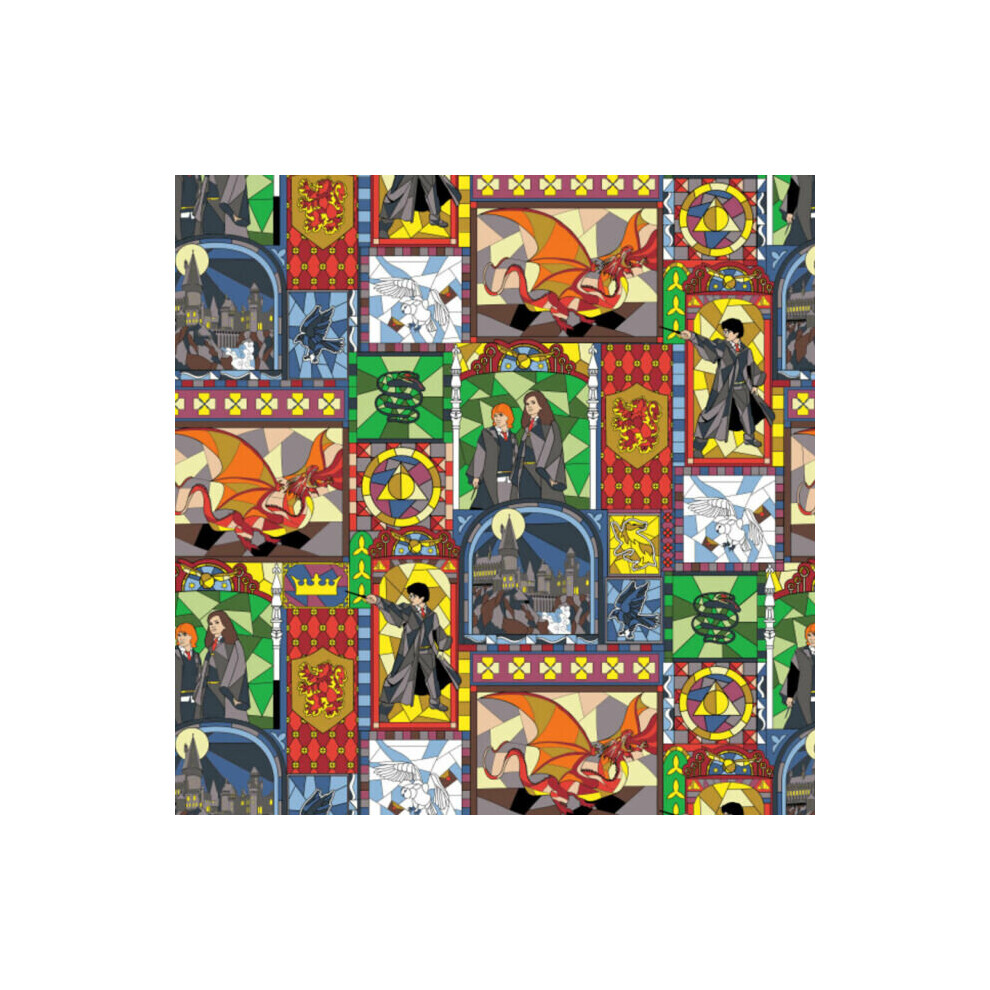 Fat Quarter Harry Potter Stained Glass 100% Cotton Quilting Fabric