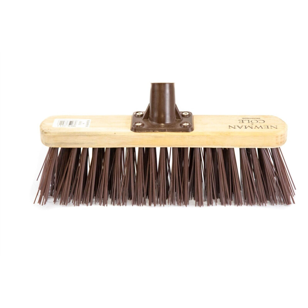 Newman and Cole 12" Stiff Hard Synthetic Broom Head Outdoor Garden Yard Brush