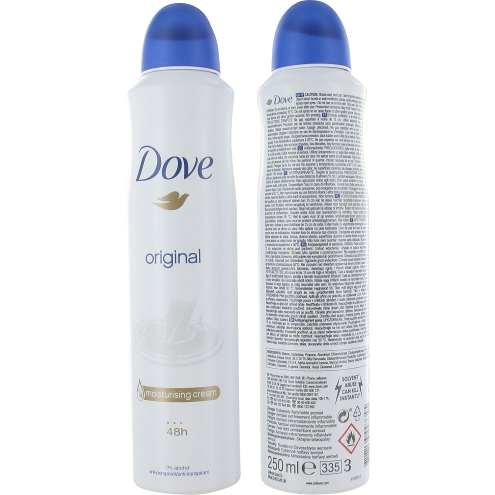 Dove Women Anti-Perspirant Deodorant Spray, Original, 250ml