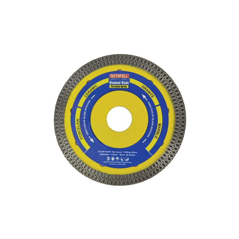Faithfull Porcelain Diamond Blade 115 X 22.23Mm Tt1011522