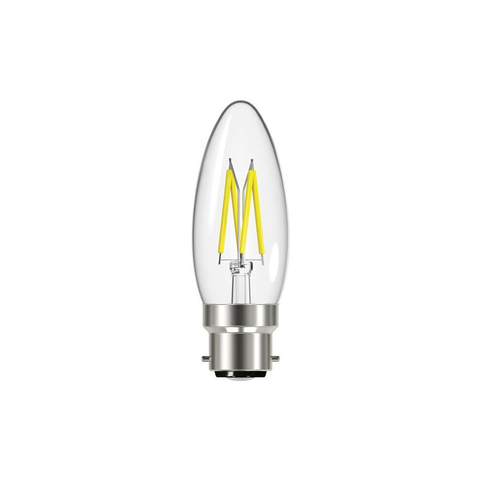 EnergizerÂ® LED BC (B22) Candle Filament Non-Dimmable Bulb, Warm White 470 Lm 4W