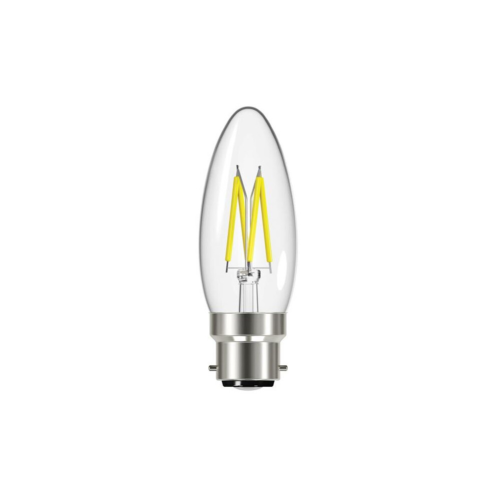 EnergizerÂ® LED BC (B22) Candle Filament Dimmable Bulb, Warm White 470 lm 5W