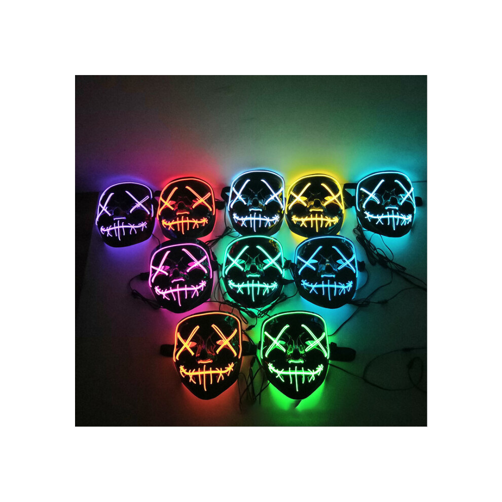 Halloween Party LED Face Mask Purge Scary LED Cosplay Mask-Orange