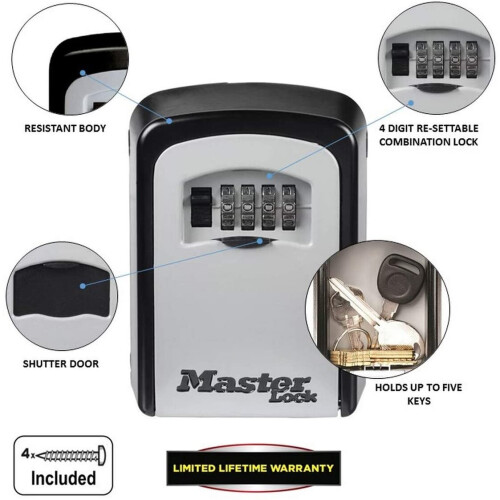 Master Lock Cofre de chaves Master Lock X031ML - Preto - Ideal para pequenos objetos de valor 1