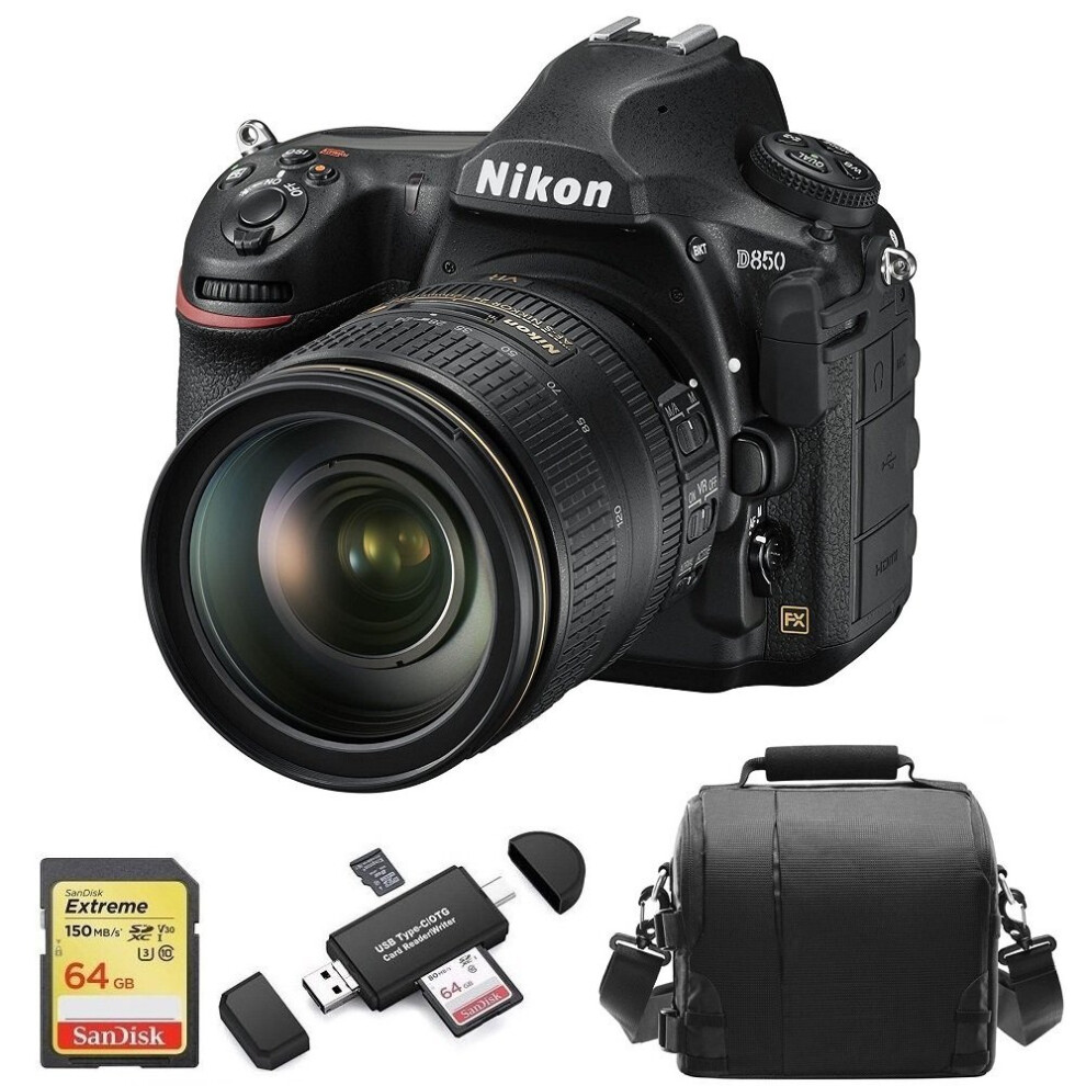 Nikon D850 Kit Af-S 24-120Mm F4G Ed Vr + 64Gb Sd Card+Bag+Card Reader