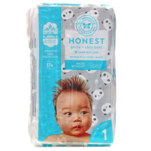 The Honest Company, Diaperci Coscienti Puliti, Taglia 1, 8-14 lbs, Pandas, 35 Diaperci
