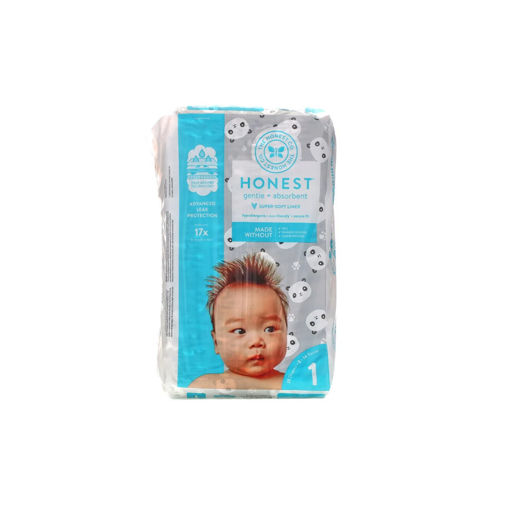 The Honest Company , Size 1, 8-14 Pounds, Pandas, 35 Diapers