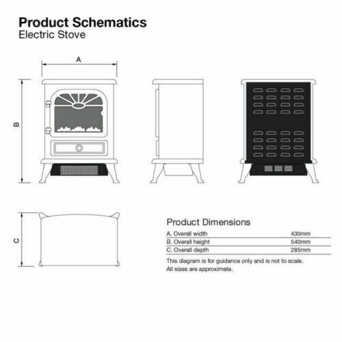 Focal Point ES2000 Freestanding Electric Fire Stove - Black 2