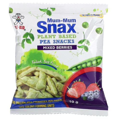 Hot Kid, Baked Pea Snacks, Mixed Berries, 5 Pouches, 50g