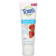 Tom's of Maine, Kinder Natürliche Zahnpasta, Fluoridfrei, Ab 2 Jahren, Lustige Erdbeere, 5.1 oz (144 g)