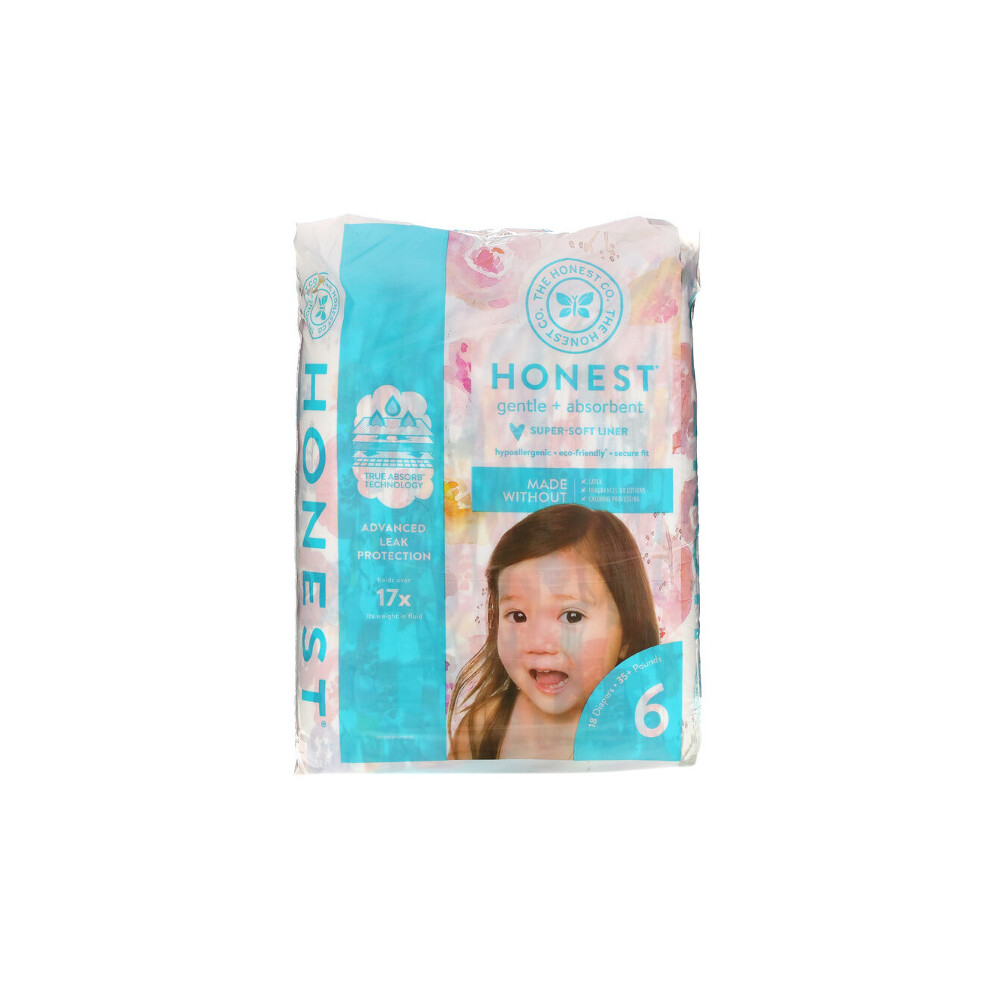 The Honest Company , Size 6, 35+ Pounds, Rose Blossom, 18 Diapers