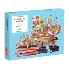 Galison Blooming Books-vormige puzzel 750 stukjes 28,3 x 21'' - Bloemen, vlinders en boeken - Gestanst - Dikke, stevige stukken - Uitdagend en le