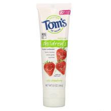 Tom's of Maine, Kinder Natürliche Fluorid Kariesvorbeugende Zahnpasta, Ab 2 Jahren, Lustige Erdbeere, 5.1 oz (144 g)