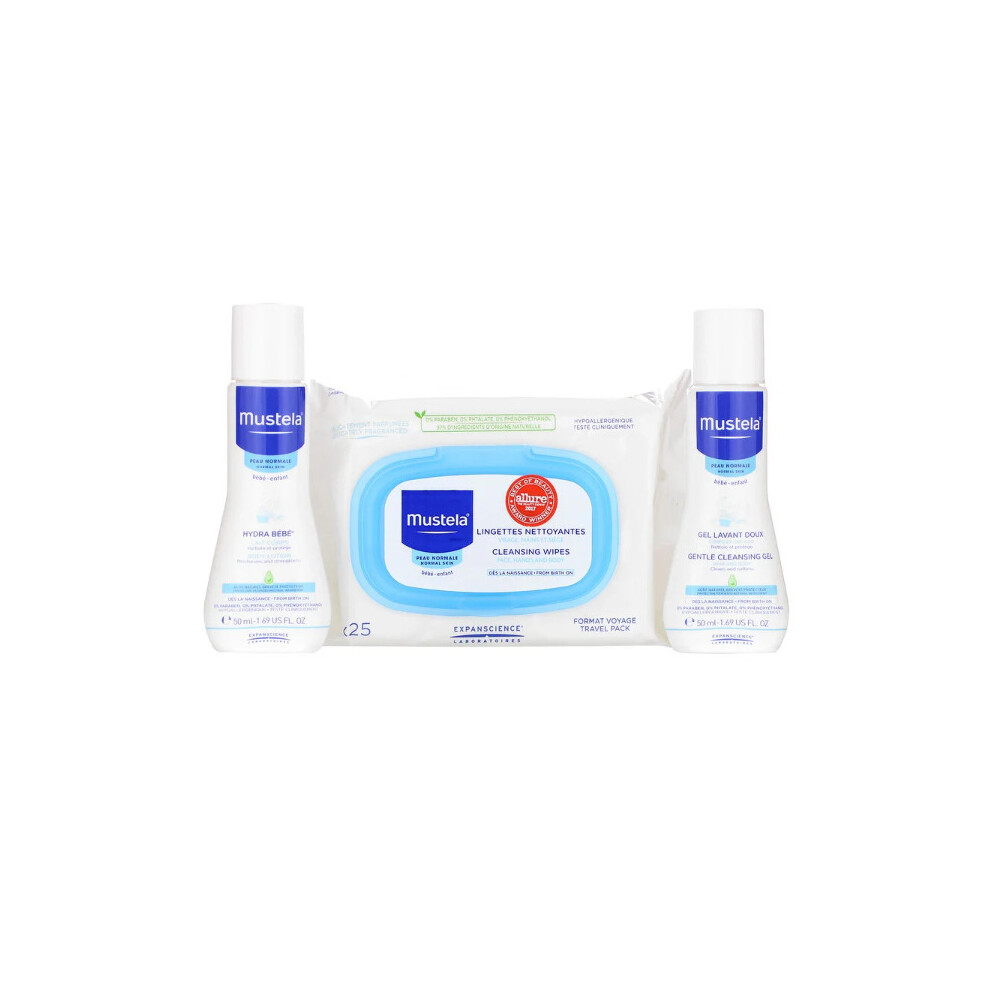 Mustela, Bebe on the Go, Travel Set, 3 Piece Set