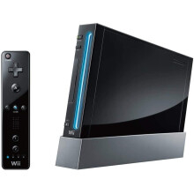 Black Nintendo Wii Console + Remote Nunchuk & Cables. - Refurbished