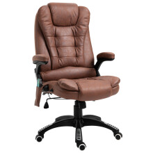 Vinsetto Office Chair Heating Massage Points Relaxing Reclining Brown