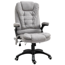Vinsetto Office Chair Heating Massage Points Relaxing Reclining Grey