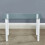 (Table with 6 chairs) WHITE GlASS DINING TABLE WITH FAUX LEATHER CHAIRS 7