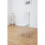 (Table with 6 chairs) WHITE GlASS DINING TABLE WITH FAUX LEATHER CHAIRS 10