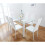 (Table with 6 chairs) WHITE GlASS DINING TABLE WITH FAUX LEATHER CHAIRS 4