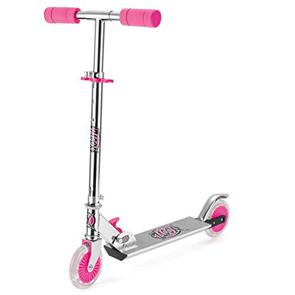 Xootz Folding Scooter With LED Wheels Pink