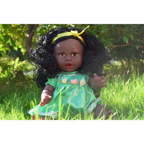 16" Large Afro Black Ethic African Afro Doll + Clothes - Vinyl 1