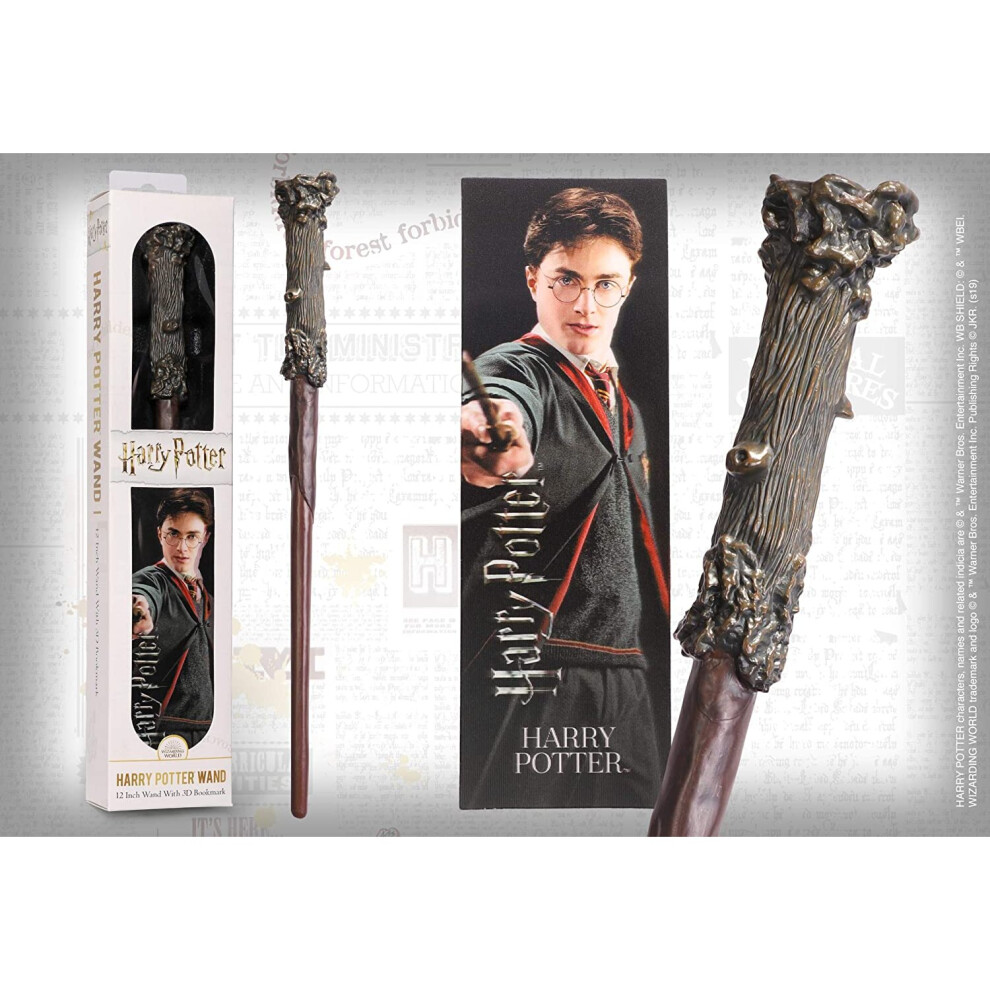 Noble Collection PVC Harry Potter 12 Inch Magic Wand & Bookmark Set