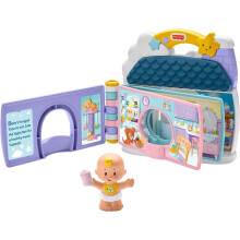 Fisher-Price Little People Peuterspeelgoed Baby's Dag Verhaal Set, 2-in-1 Speelset met Boek & Figuren
