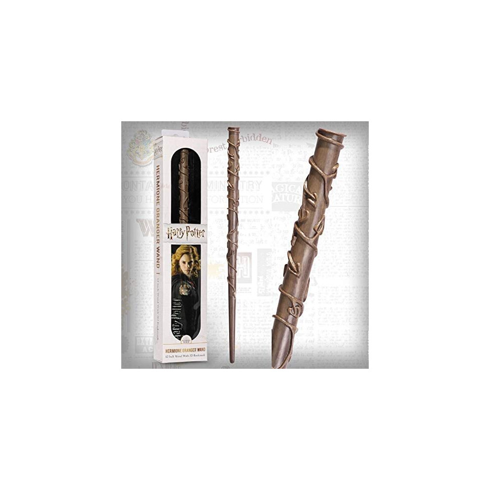 New Harry Potter Noble Collection Pvc Hermione Granger Magic Wand & Bookmark Set Nn6314