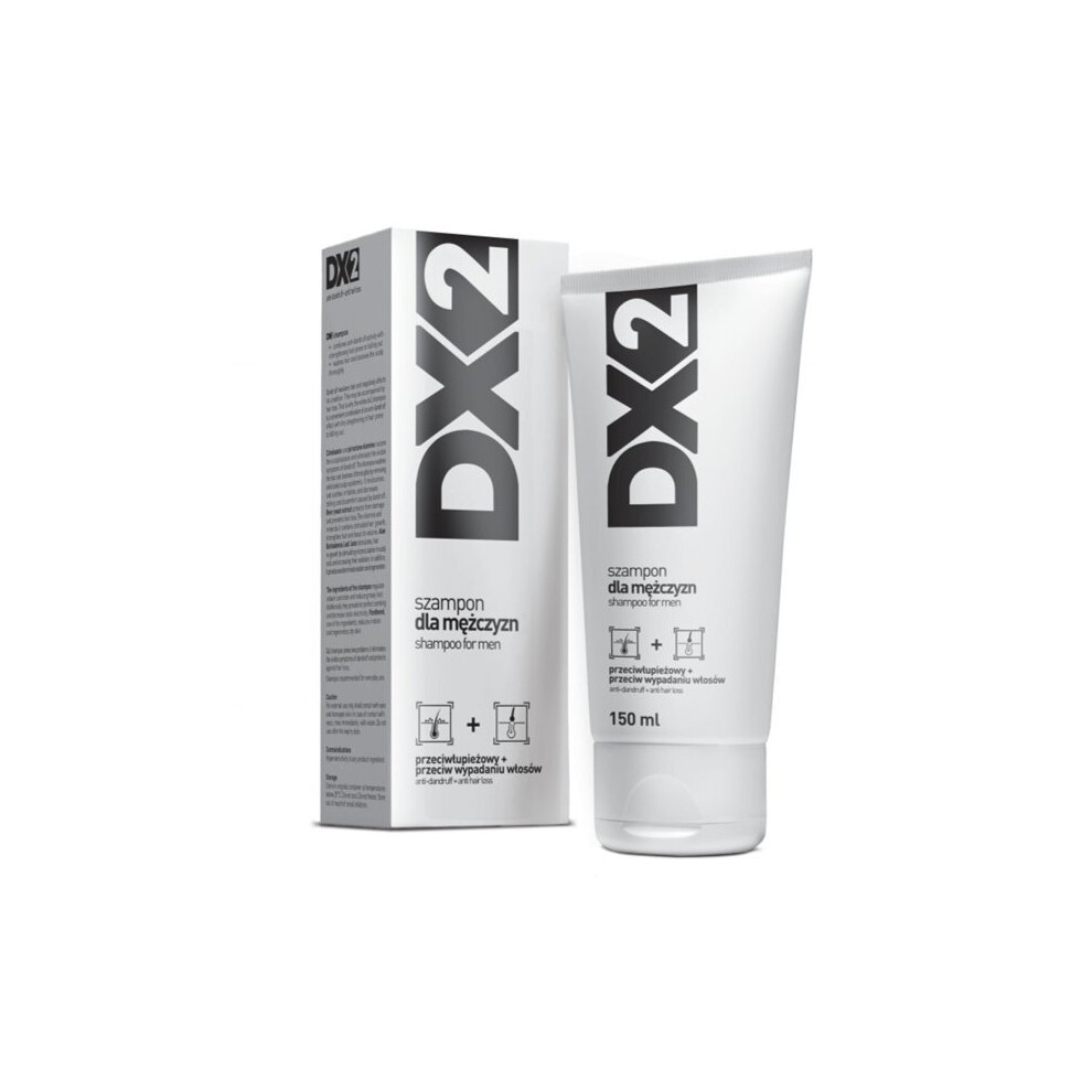 DX2, shampoo for men, anti-dandruff and anti-hair loss White 150 ml
