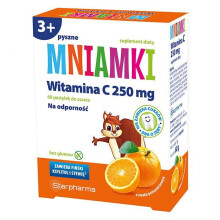 Mniamki Vitamin C 250 mg, over 3 years old, orange flavor, 60 lozenges