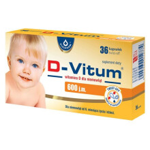 D-Vitum 600 IU, vitamin D for infants from 6 months, 36 twist-off capsules