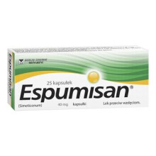 Espumisan 25 40mg Gas Relief Capsules - Bloating & Flatulence Relief, 25 Capsules (Simethicone) UK