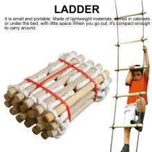 (3M) 3M/5M Rope Ladder with Wooden Rungs Rescue Soft Rope Outdoor Garden Tree House Climbing Frames Escape Ladder