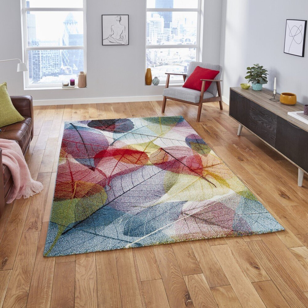 (80x150cm) Sunrise Multi Coloured Rugs 22368 Abstract Powerloomed Mats