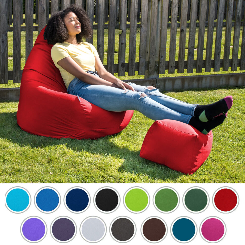 Loft 25 Water Resistant Highback Bean Bag Gamer Chair Indoor Outdoor Adult Beanbag Optional Footstool Recliner Beanbags Livingroom Durable Comfortable on OnBuy