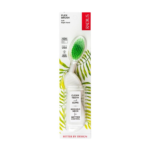 Radius Right Hand Toothbrush, Soft Bristles with Flex-Neck Technology (Colours May Vary) 2