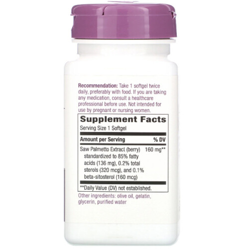 Nature's Way, Palmetto Træ, 160 mg, 60 Bløde Gel 1