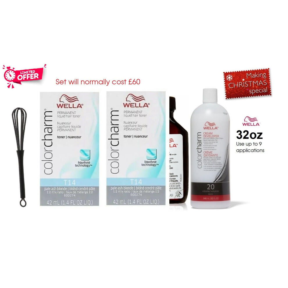 Wella Hair Colour Christmas Set (T14 Pale Ash Blonde)