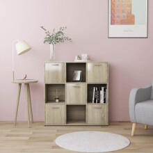 vidaXL Book Cabinet Sonoma Oak Engineered Wood Bookshelf Book Storage Bookcase