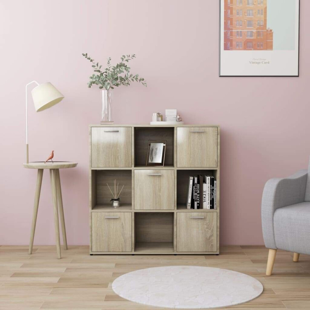 vidaXL  Book Cabinet Sonoma Oak 90x30x90 cm Chipboard