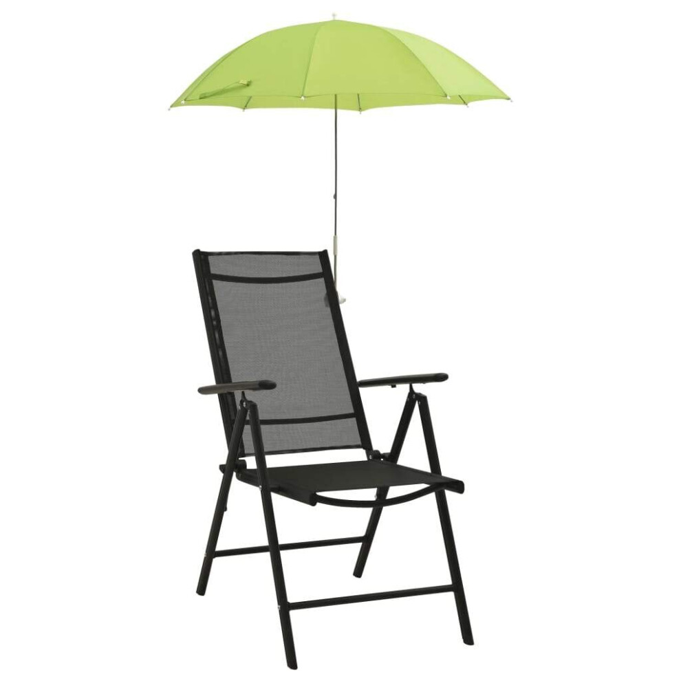 vidaXL 2x Camping Chair Parasols Green 105cm Garden Sunshade Outdoor Shelter