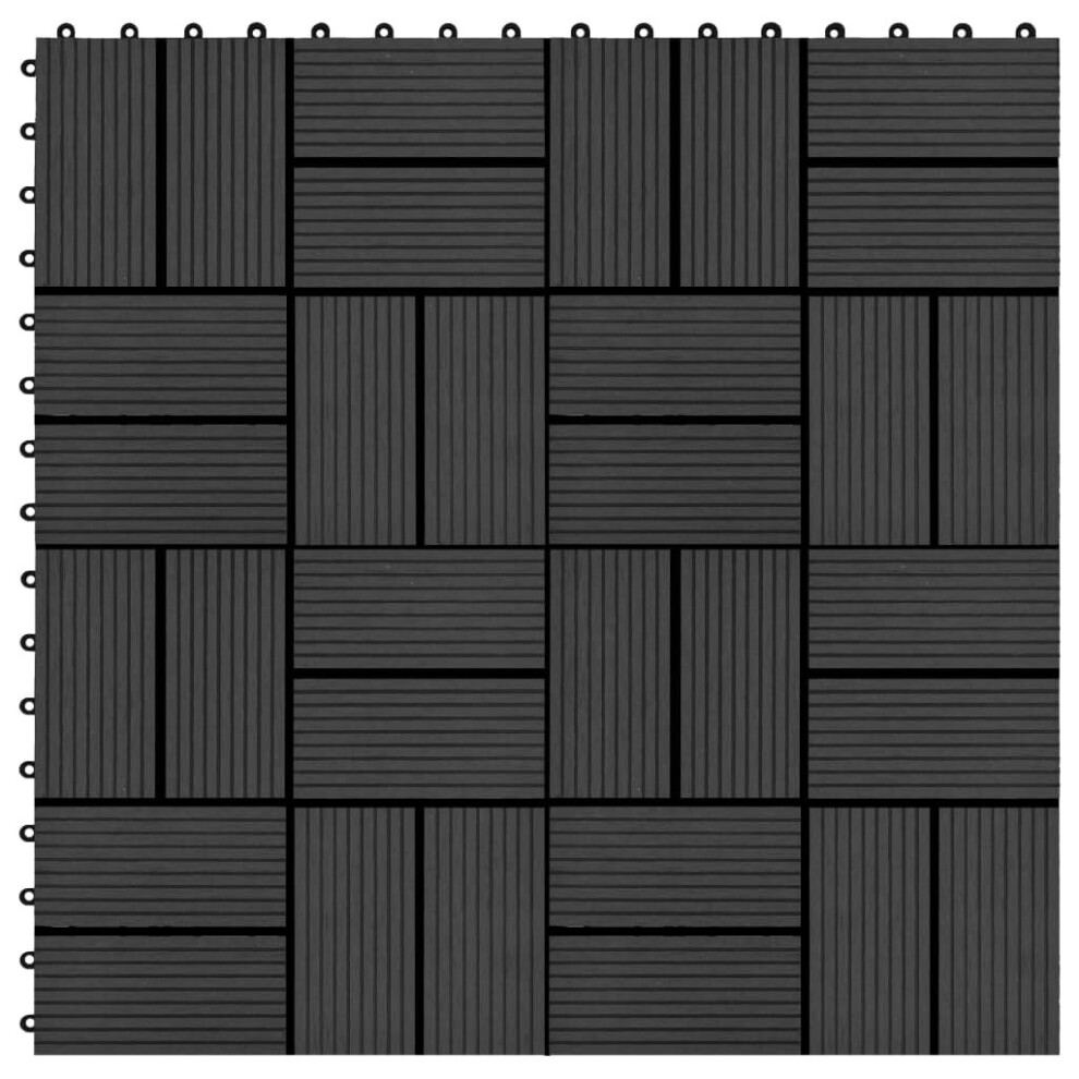 vidaXL  11 pcs Decking Tiles WPC 30x30 cm 1 sqm Black